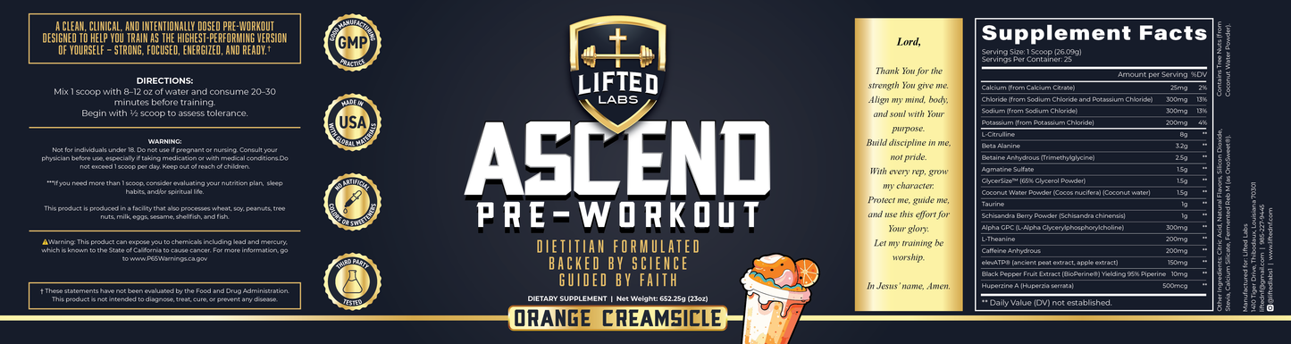 ASCEND Pre-Workout (Orange Creamsicle)